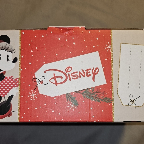 Disney Christmas Minnie Mouse Glass Mug and Coaster Set Gift Box Red Plaid - Picture 3 of 4